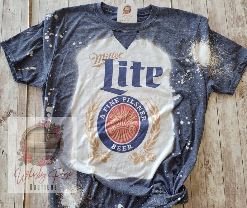 Miller Lite Beer Shirt | Bleached | Concert | Beer Me | Choker Shirt