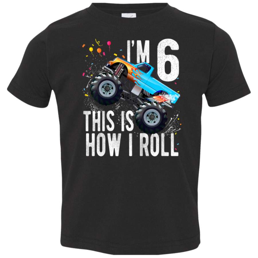 Kids 6 Year Old Shirt 6th Birthday Boy Monster Truck Car T Shirt 3321 Rabbit Skins Toddler Jersey T-Shirt