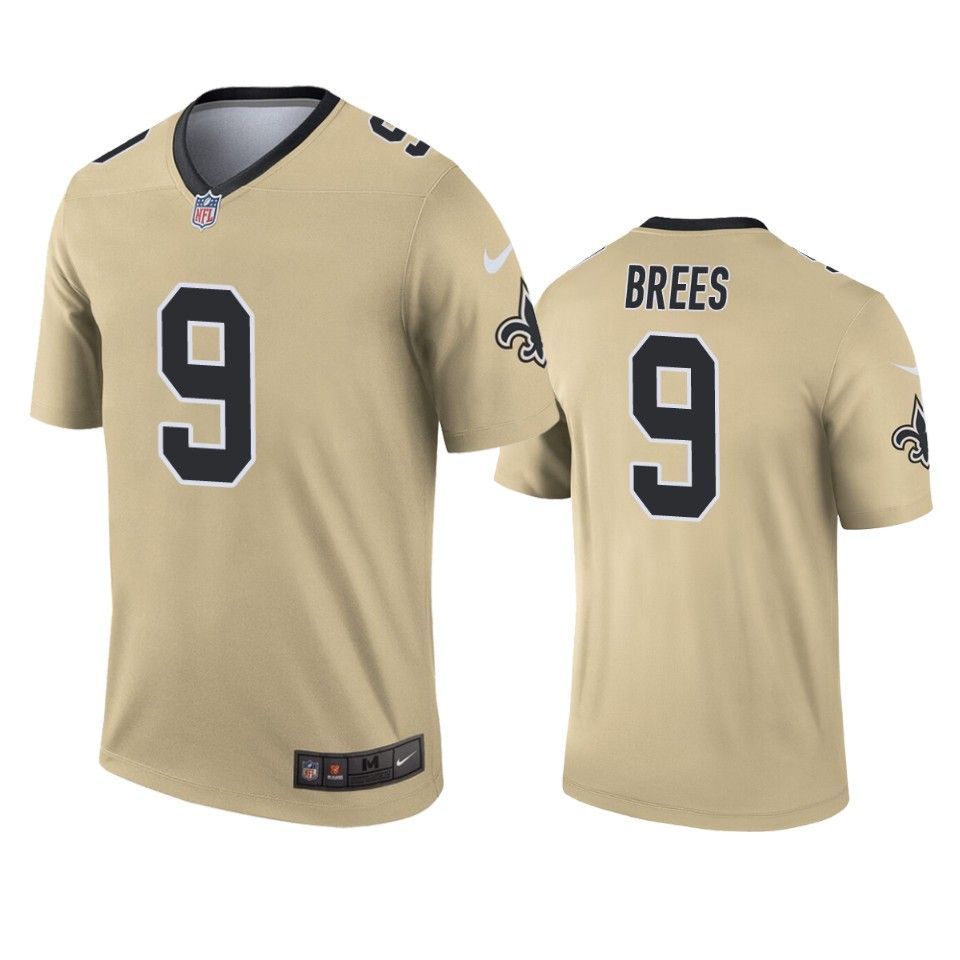 New Orleans Saints Drew Brees Gold Inverted Legend Jersey 2019