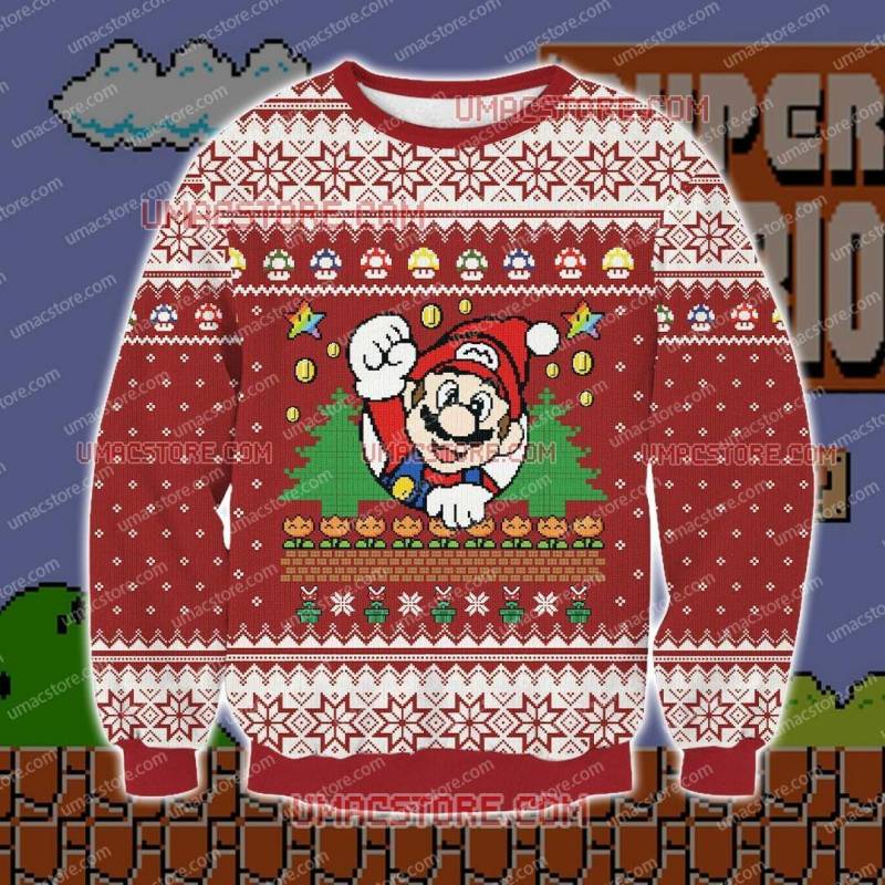 Super Mario MRV2 3D Print Ugly Christmas Sweatshirt