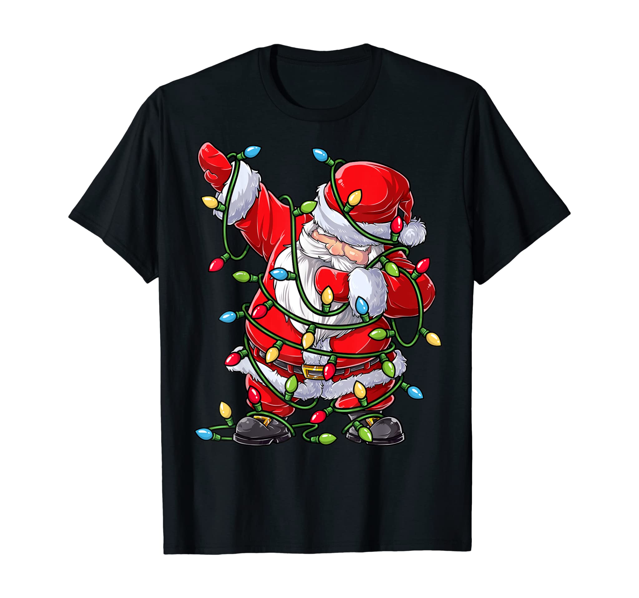 Dabbing Santa Christmas Tree Lights Xmas Gifts Boys Kids Dab T-Shirt