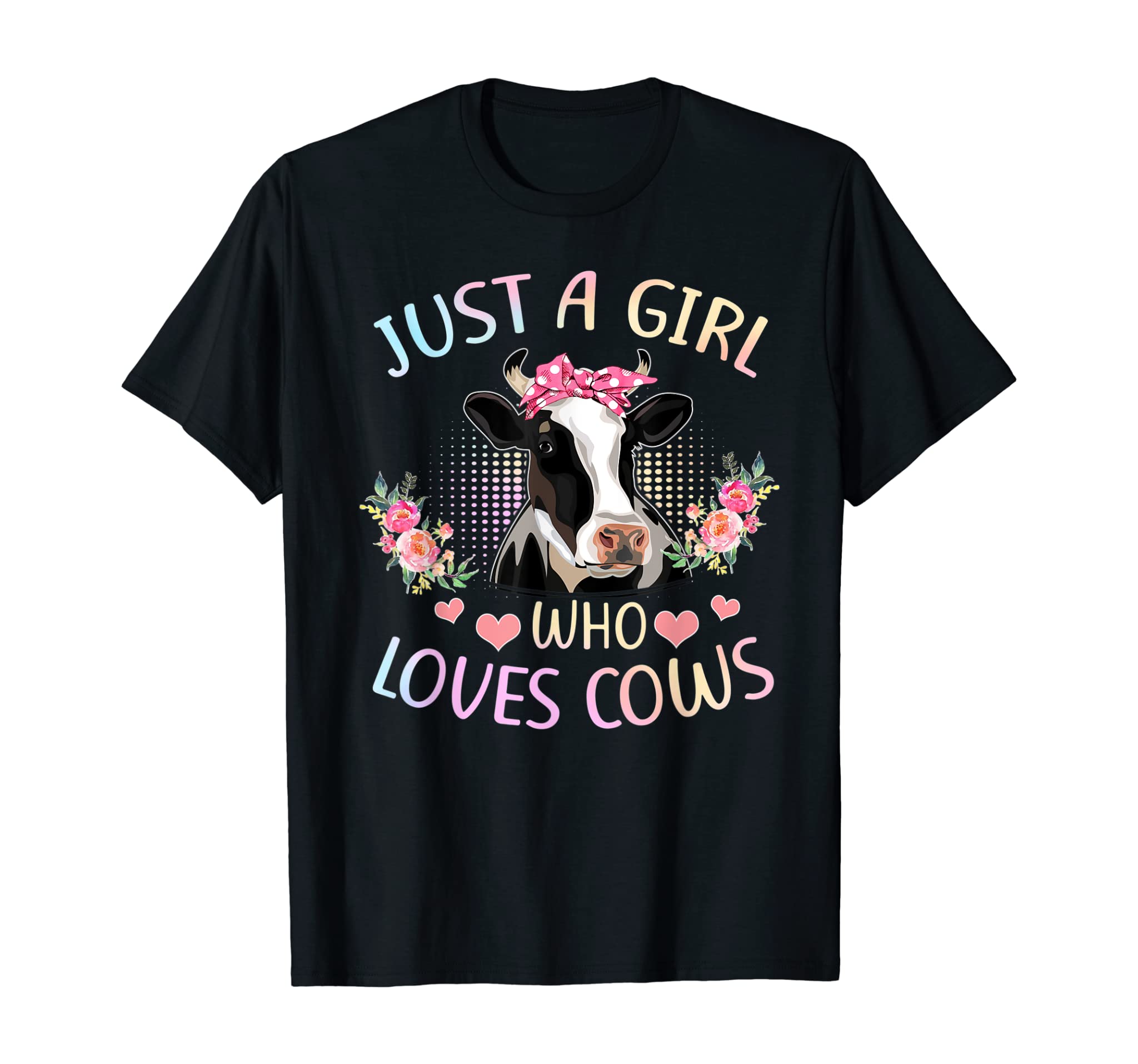 Funny Gift Watercolor Just A Girl Who Loves Cows T-Shirt