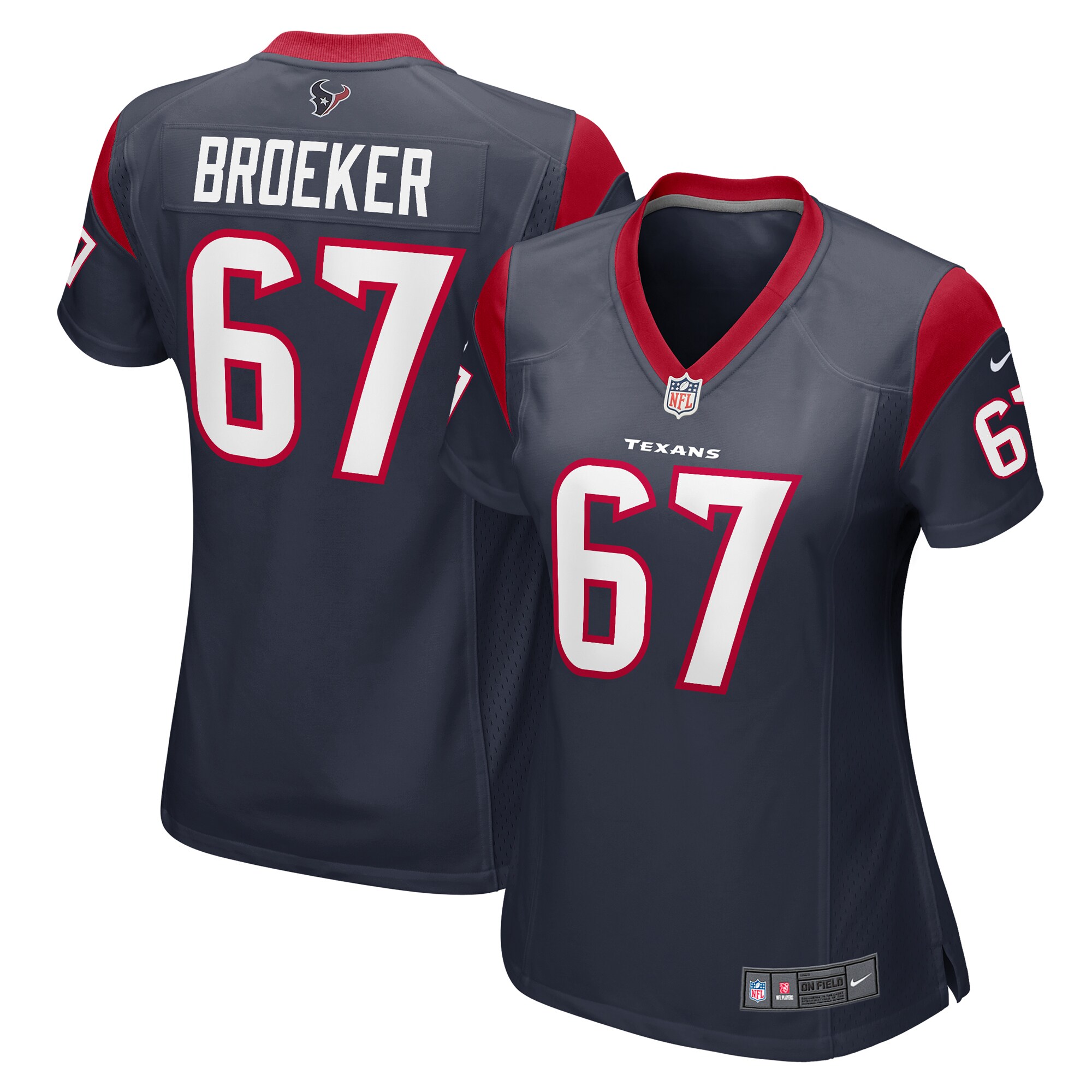 Nick Broeker Houston Texans Women's Team Game Jersey – Navy 2