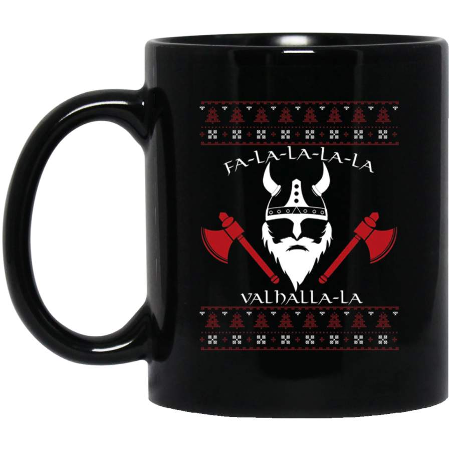 Valhalla Funny Ugly Christmas Sweater Style 11 oz 15 oz Black Mug