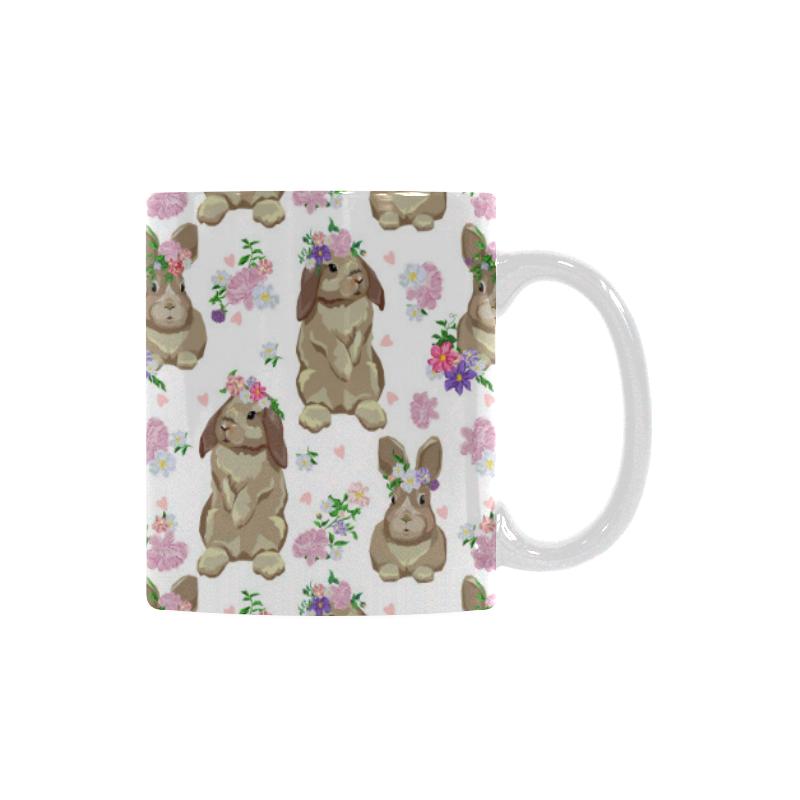 Rabbit Pattern Classical White Mug (FulFilled In US)