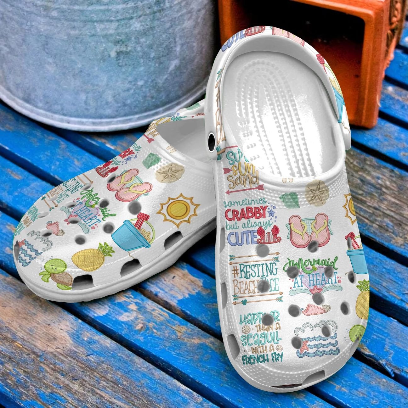 Beach Personalized Clog, Custom Name, Text, Color, Number Fashion Style For Women, Men, Kid, Print 3D The Beach Is My Therapy