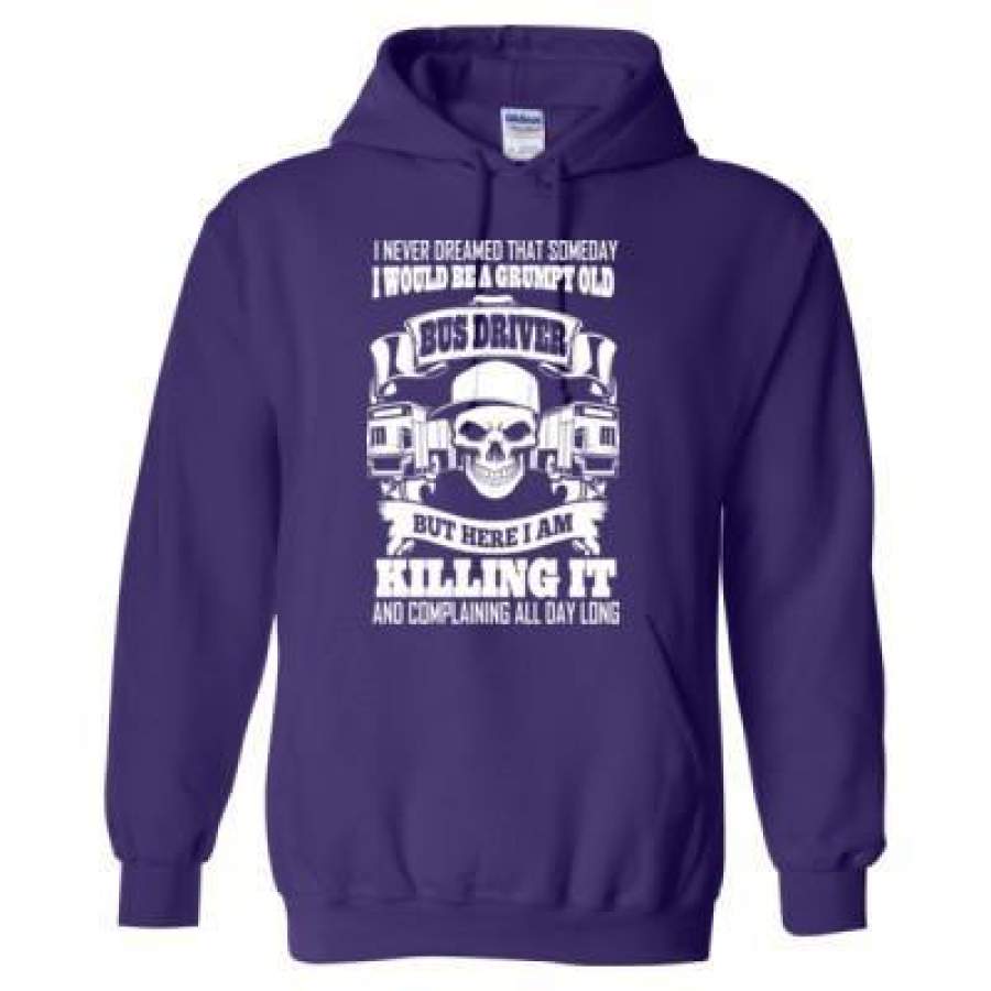 AGR Grumpy Old Bus Driver Here Im Killing It And Complaining – Heavy Blend™ Hooded Sweatshirt