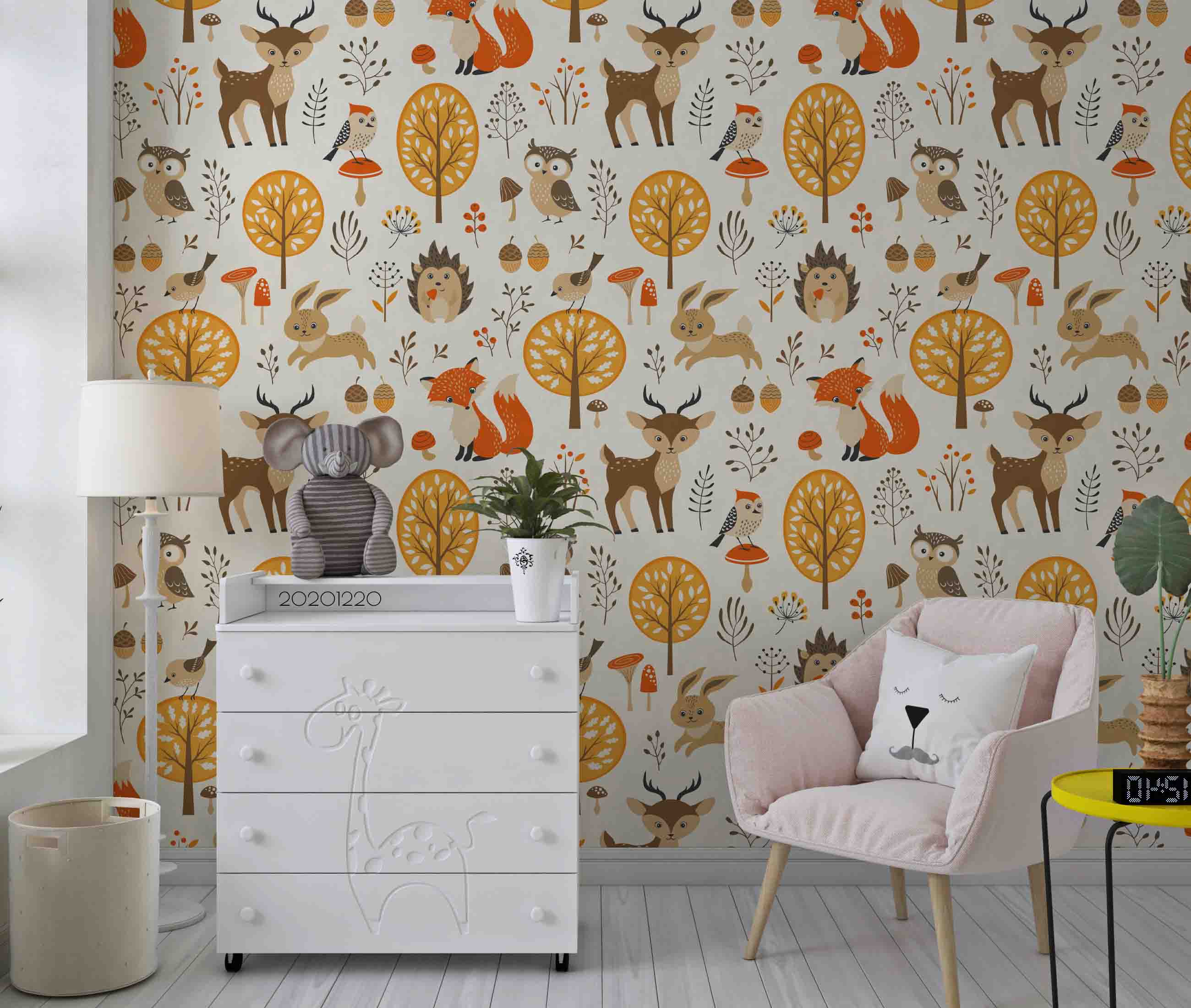 3D Hand Drawn Animal Hedgehog Deer Forest Wall Mural Wallpaper Lqh 67