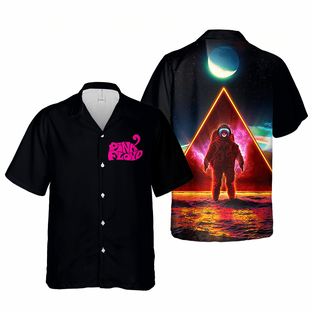 Pink Floyd Merch Astronaut Art Triangle Rainbow Cuban Shirt Premium Hawaii Ha81059