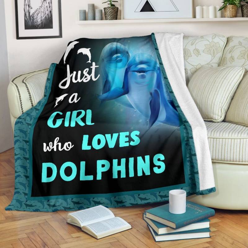 Just A Girl Who Loves Dolphins CLM2812467S Sherpa Fleece Blanket