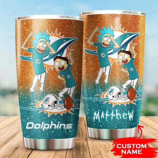 Holatshirt Custom Name Miami Dolphins Rick And Morty Tumbler Mug