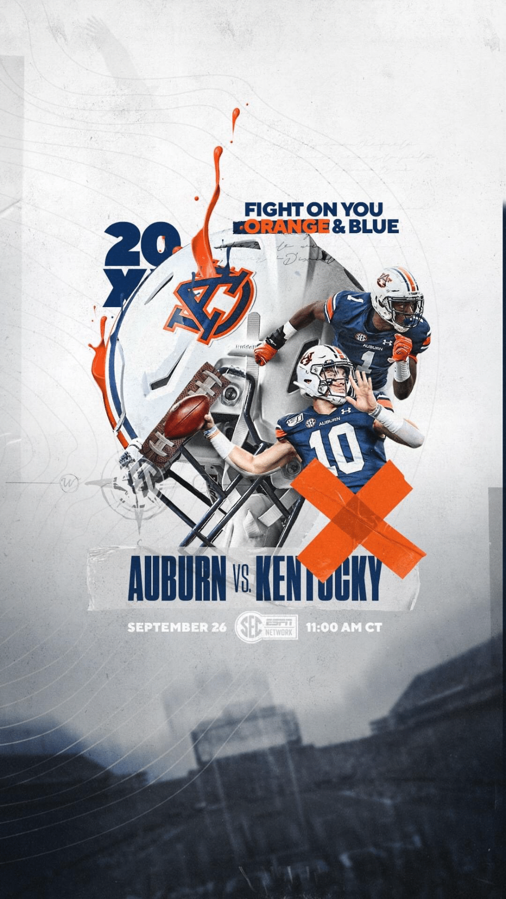 Auburn tigers fight on you orange & blue poster canvas poster canvas