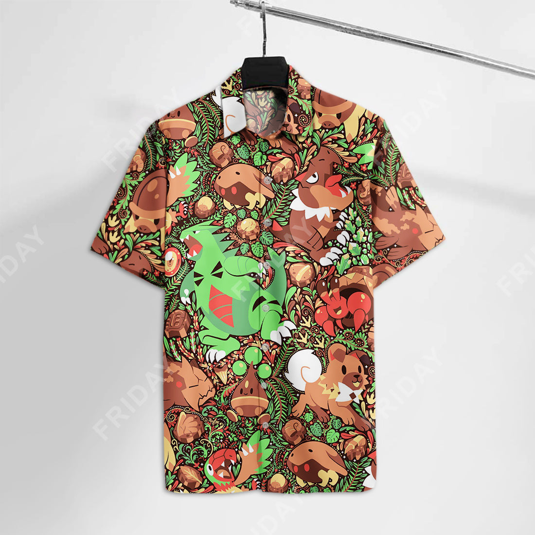 Unifinz Pokemon Hawaii Shirt Pokemons In Brown Aloha 2022 Ha90927