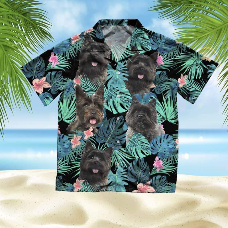 Cairn Terrier Dog Summer Leaves Hawaiian Shirt, Bulldog Hawaiian Shirt, Aloha Shirt For Dog Lover