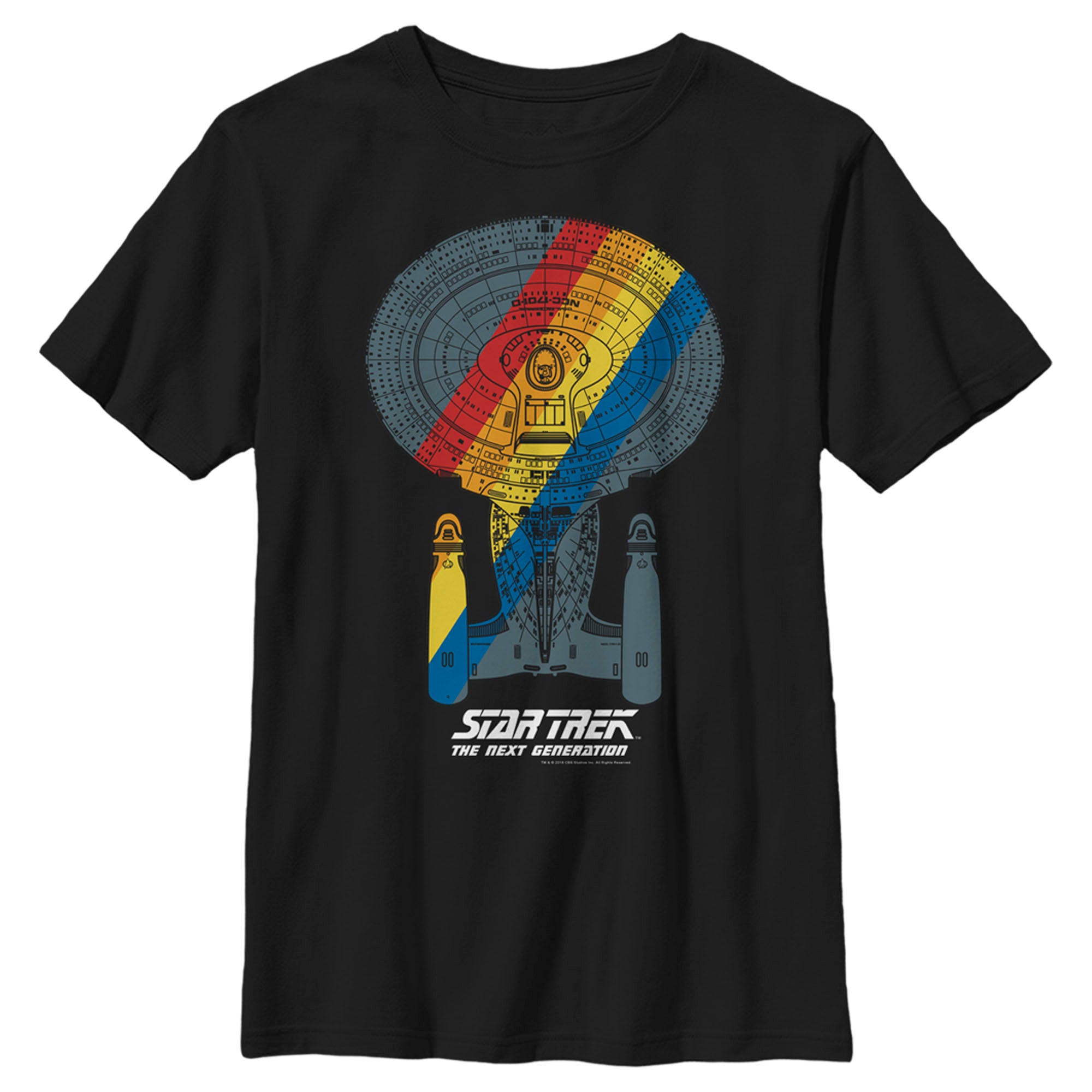 Boy’S Star Trek: The Next Generation Uss Enterprise Rainbow Streak T-Shirt