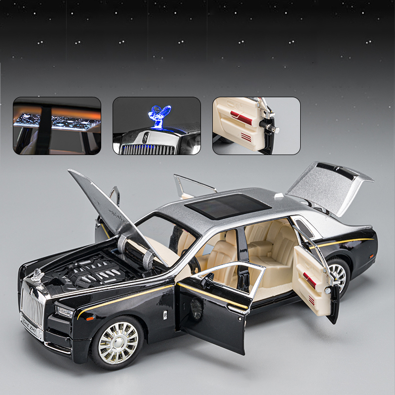 1:24 Rolls Royce Phantom Mansory Alloy Car Diecasts & Toy Vehicles Car Model Sound and light Pull back Car Toys For Kids Gifts alx