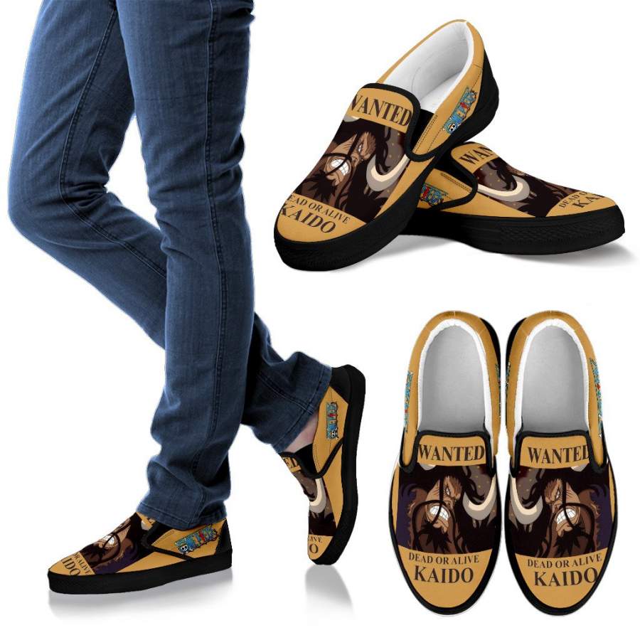 One Piece Slip-On Shoes Emperor Kaido Wanted Poster Anime T12266