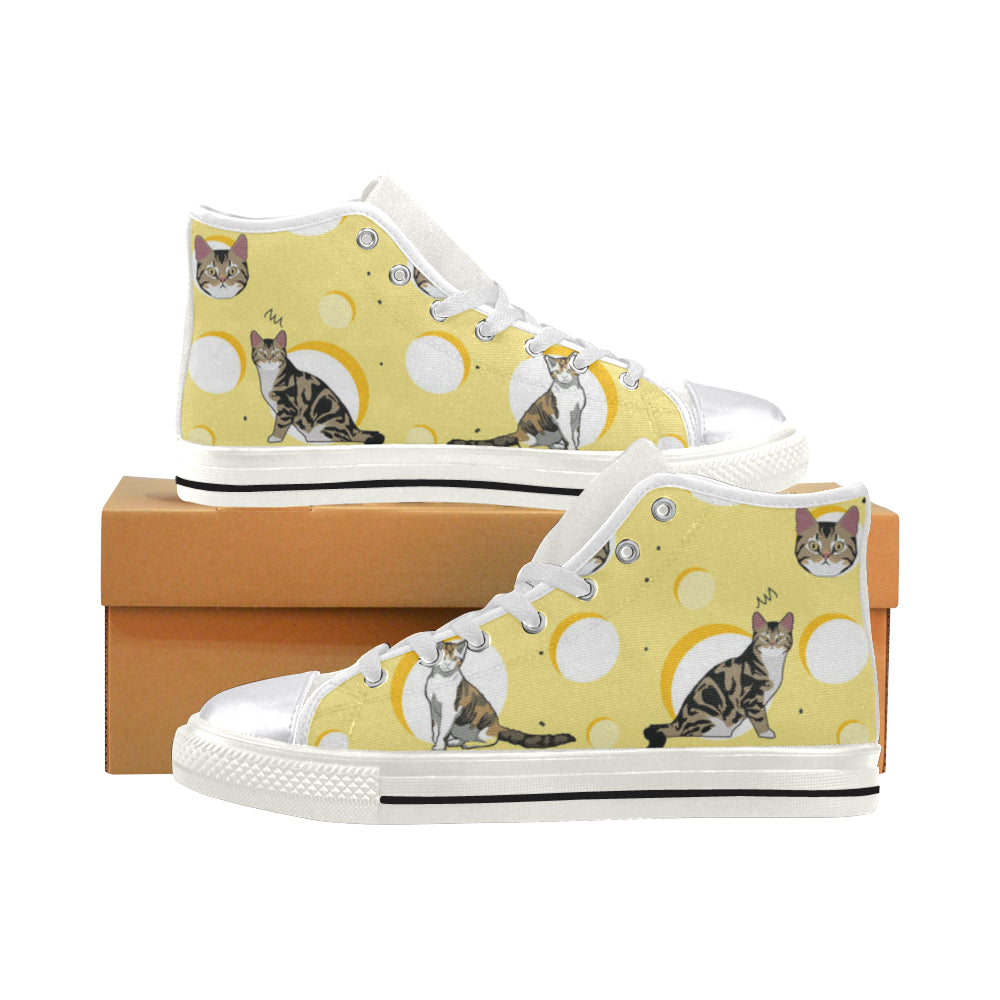 American Wirehair White Women’s Classic High Top Canvas Shoes