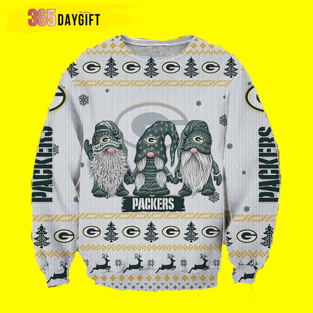 Funny Noel Green Bay Packers Gift For Fan Ugly Wool Sweater Christmas