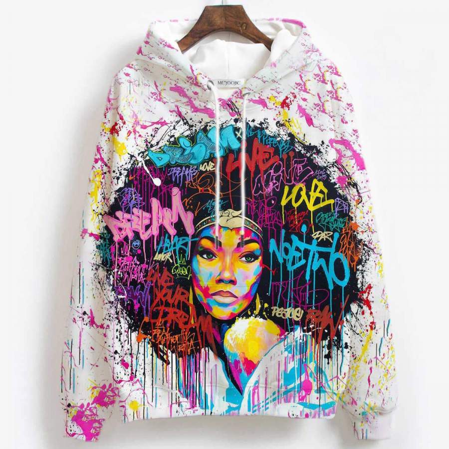 Afro Queen Hoodie 3D All Over Print Custom Name #V