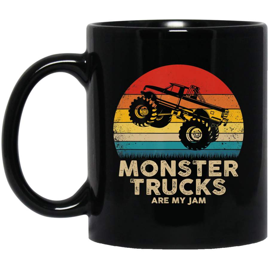 Cool Vintage Monster Truck Are My Jam Retro Sunset Coffee Mug