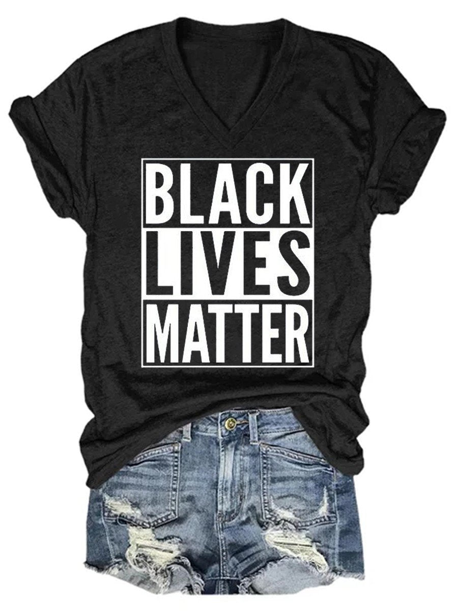 Women’S Black Lives Matter V-Neck T-Shirt