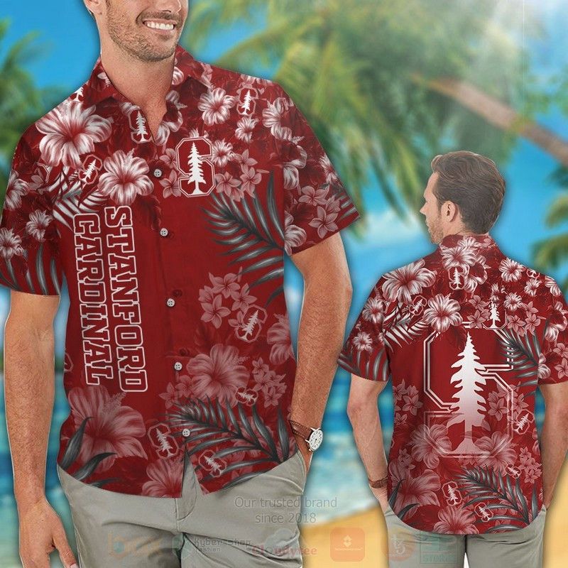 NCCA Stanford Cardinal Tropical Flower Hawaiian Shirt