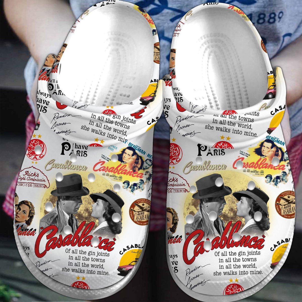 Casablanca Movie Crocs Crocband Clogs Shoes Comfortable For Men Women and Kids