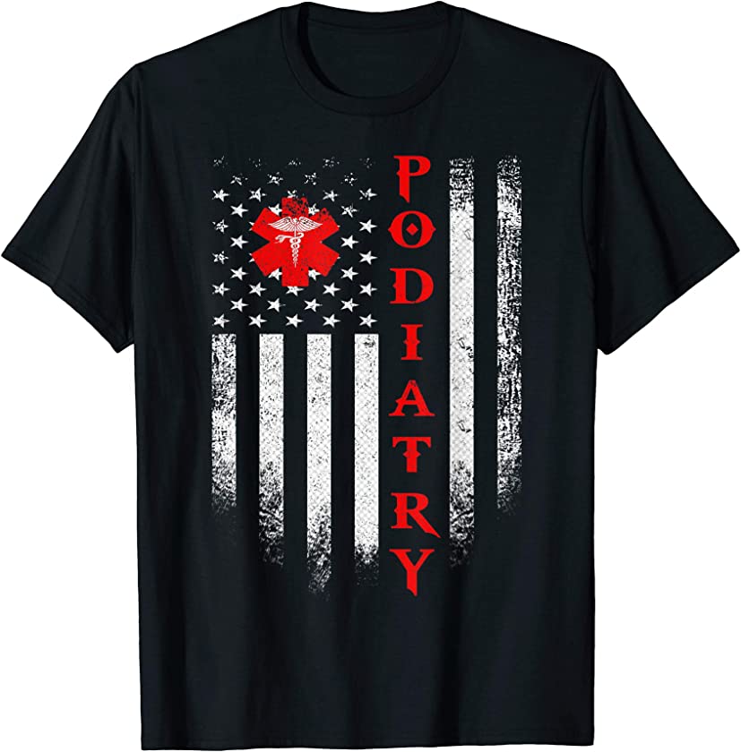 Vintage USA Podiatry Doctor American Flag Podiatrist Pride T-Shirt