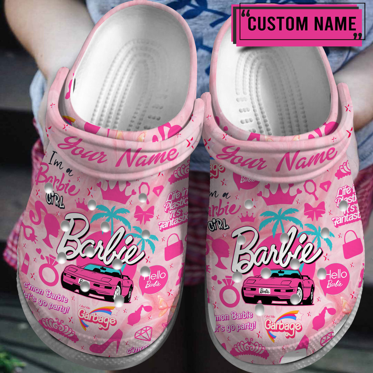 Premium Barbie Movie Crocs Crocband Clogs Shoes Comfortable For Men Women and Kids