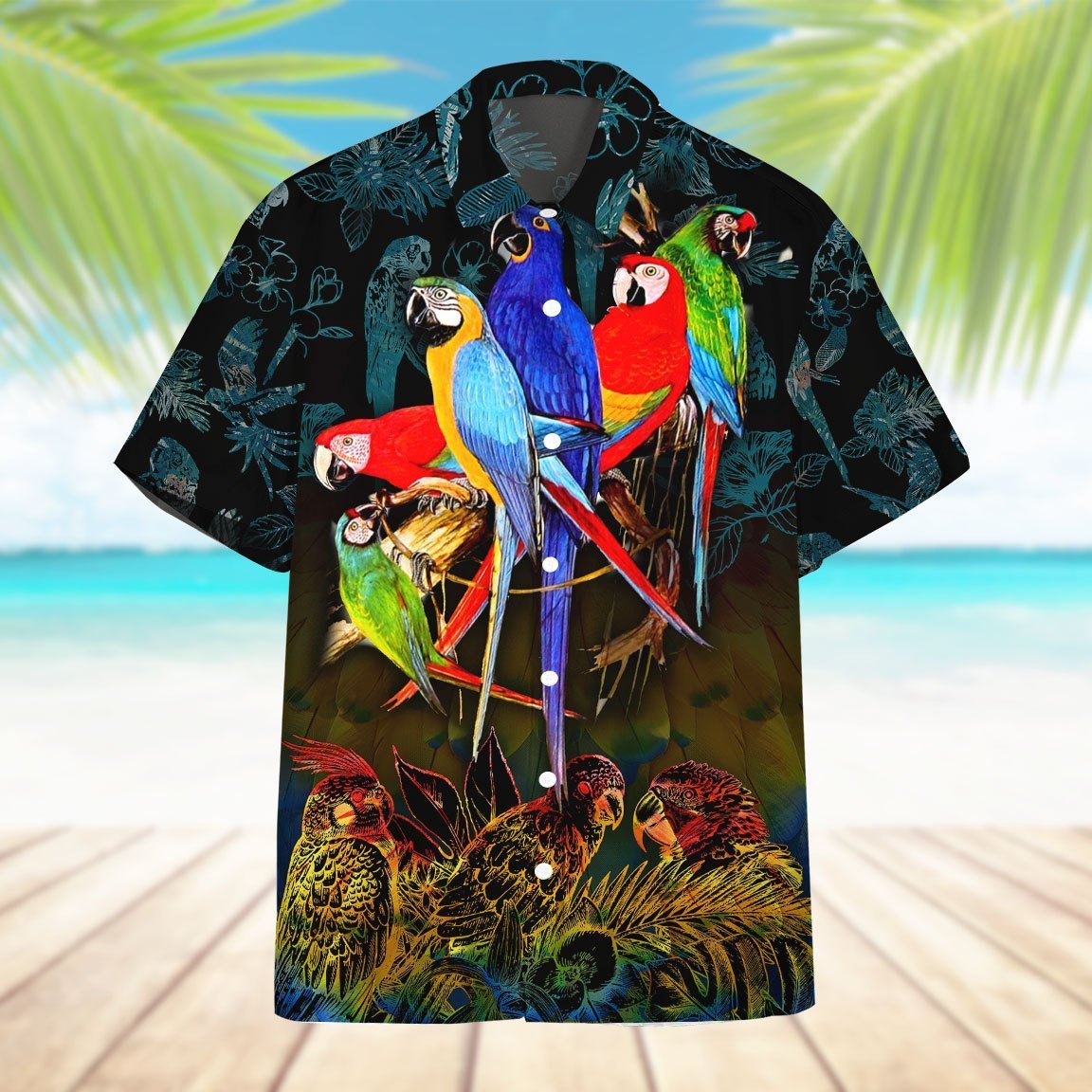 Parrot All Over Printed Hawaiian Shirt Ha31722