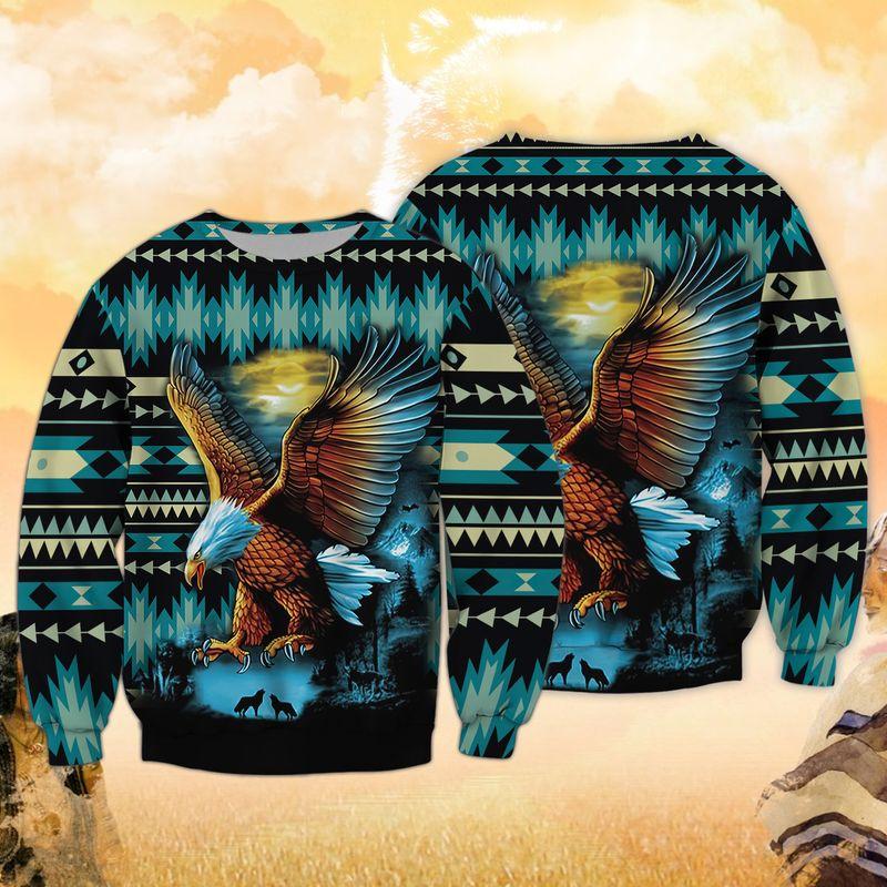 Native Eagle Pattern 3D Sweatshirt