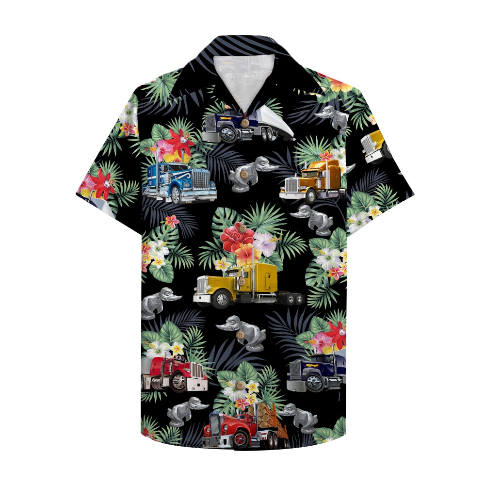 Trucker Semitruck Pattern Hawaiian Shirt Ha19706