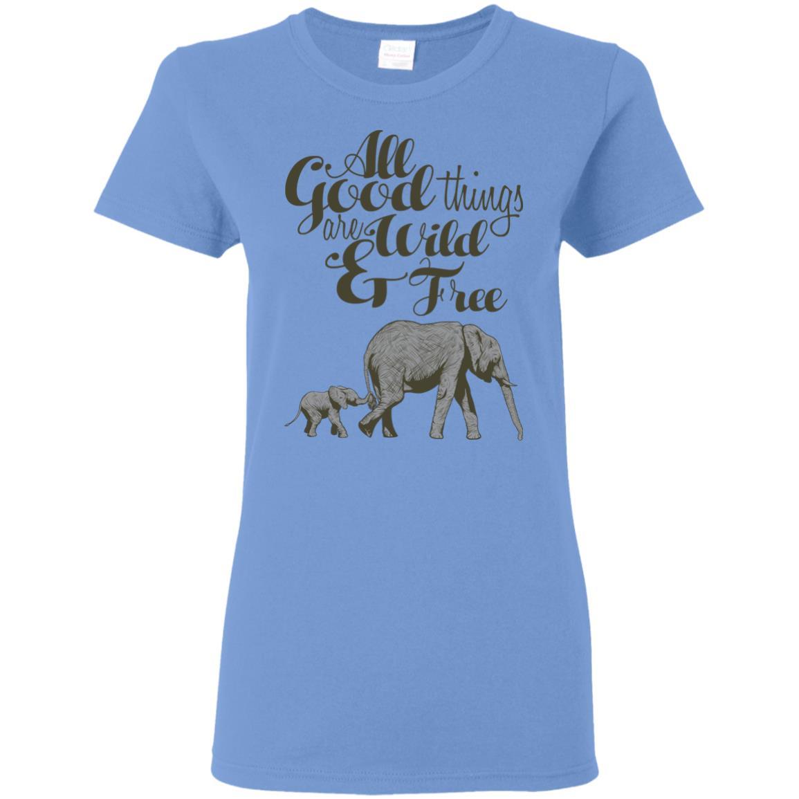 Elephant Wild & Free Ladies Cotton Tee