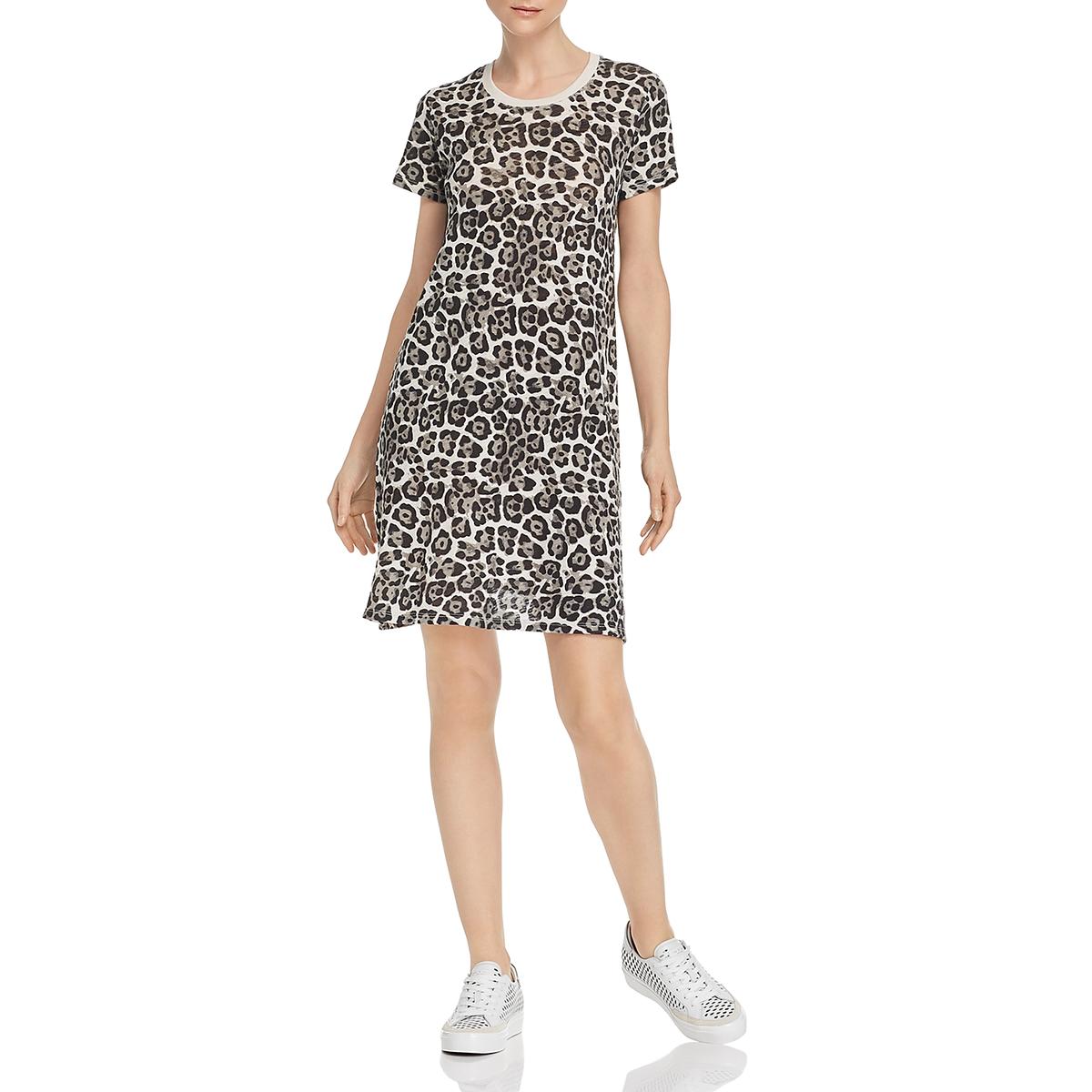 Womens Animal Print Above Knee T-Shirt Dress