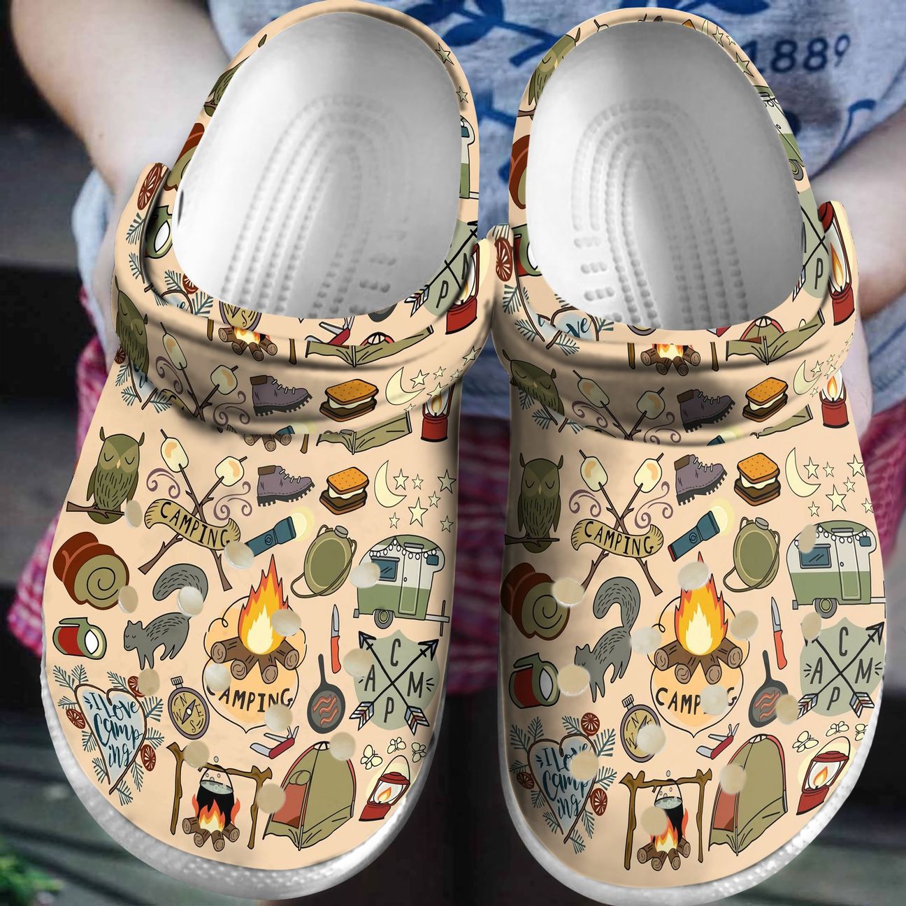 Camping Personalized Clog, Custom Name, Text, Color, Number Fashion Style For Women, Men, Kid, Print 3D I Love Camping