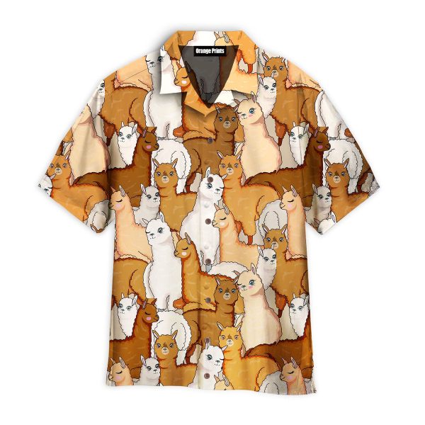 Alpaca Lovers Retro Style Pattern Hawaii Shirt For Men Women Ha2008