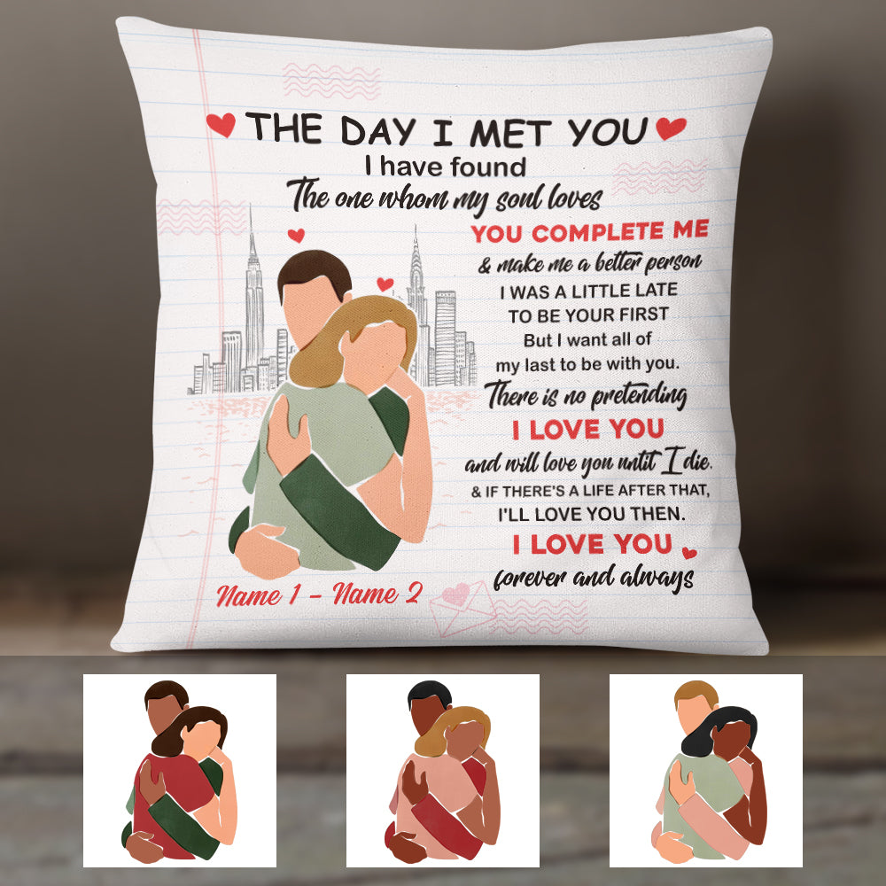 Personalized Couple The Day I Met You Pillow Jl271 30O36 (Insert Included)