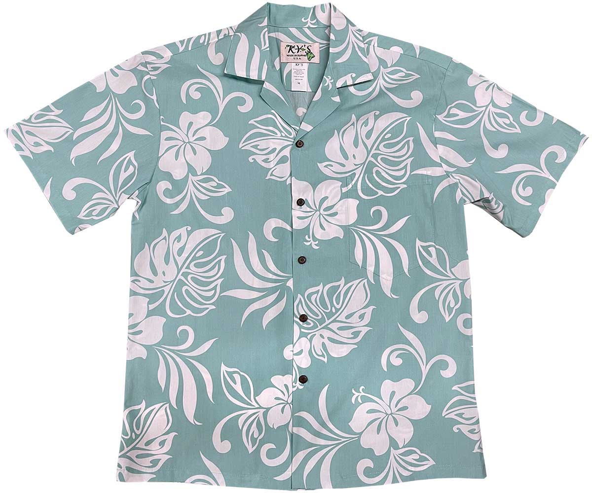 Hibiscus Breeze Green Hawaii Shirt Ha79089