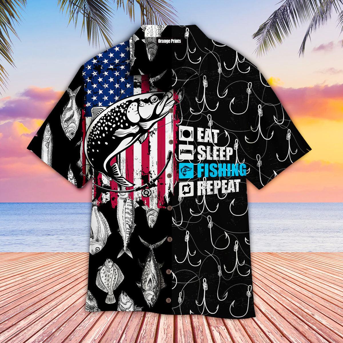 Life Is Better With Eat Sleep Fishing Repeat Hawaii Shirt For Men Women Ha18227