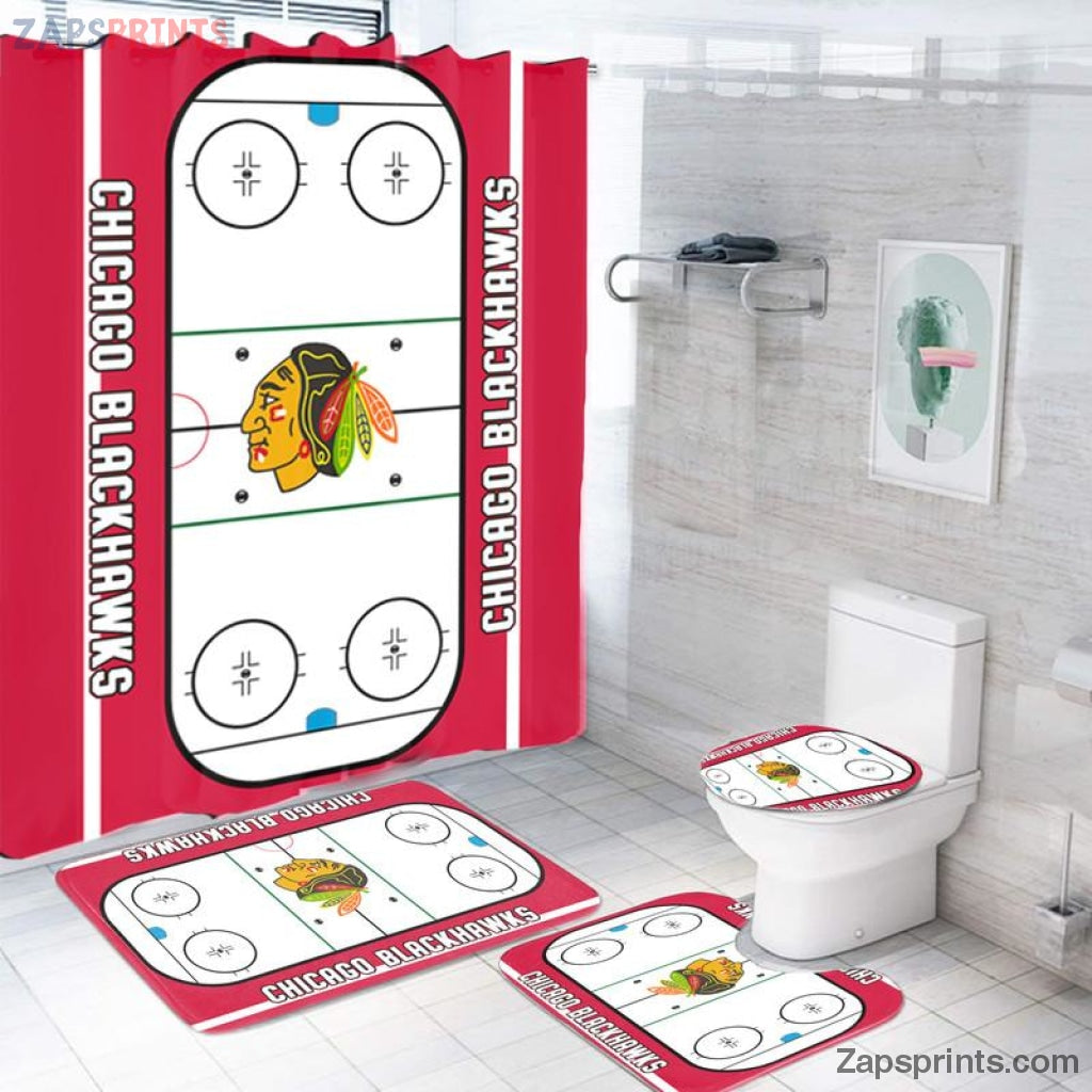 Chicago Blackhawks 3D Bathroom Set 4Pcs