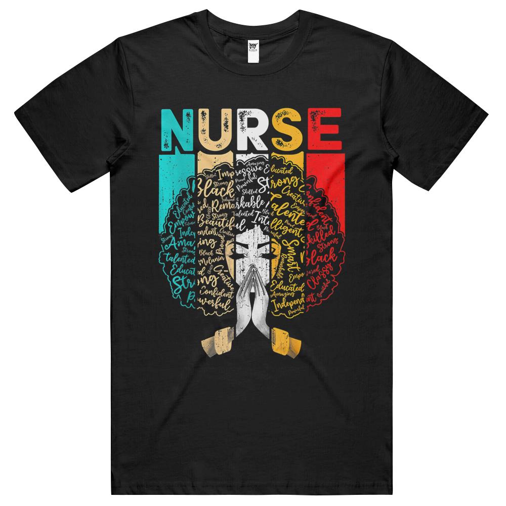 Black History Month Nurse Melanin African American Women T Shirts