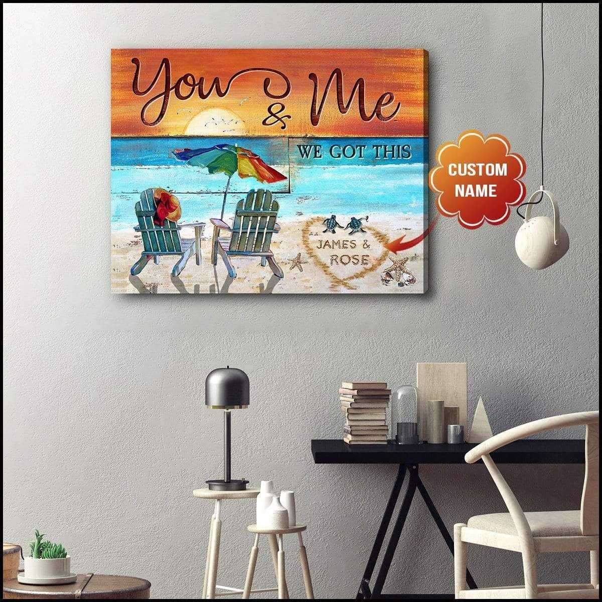 You And Me Turtle Custom Wall Art Canvas – Taxas Trend Shop