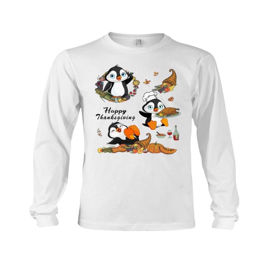 Penguin Happy Thanksgiving Gift For Kids Unisex Long Sleeve