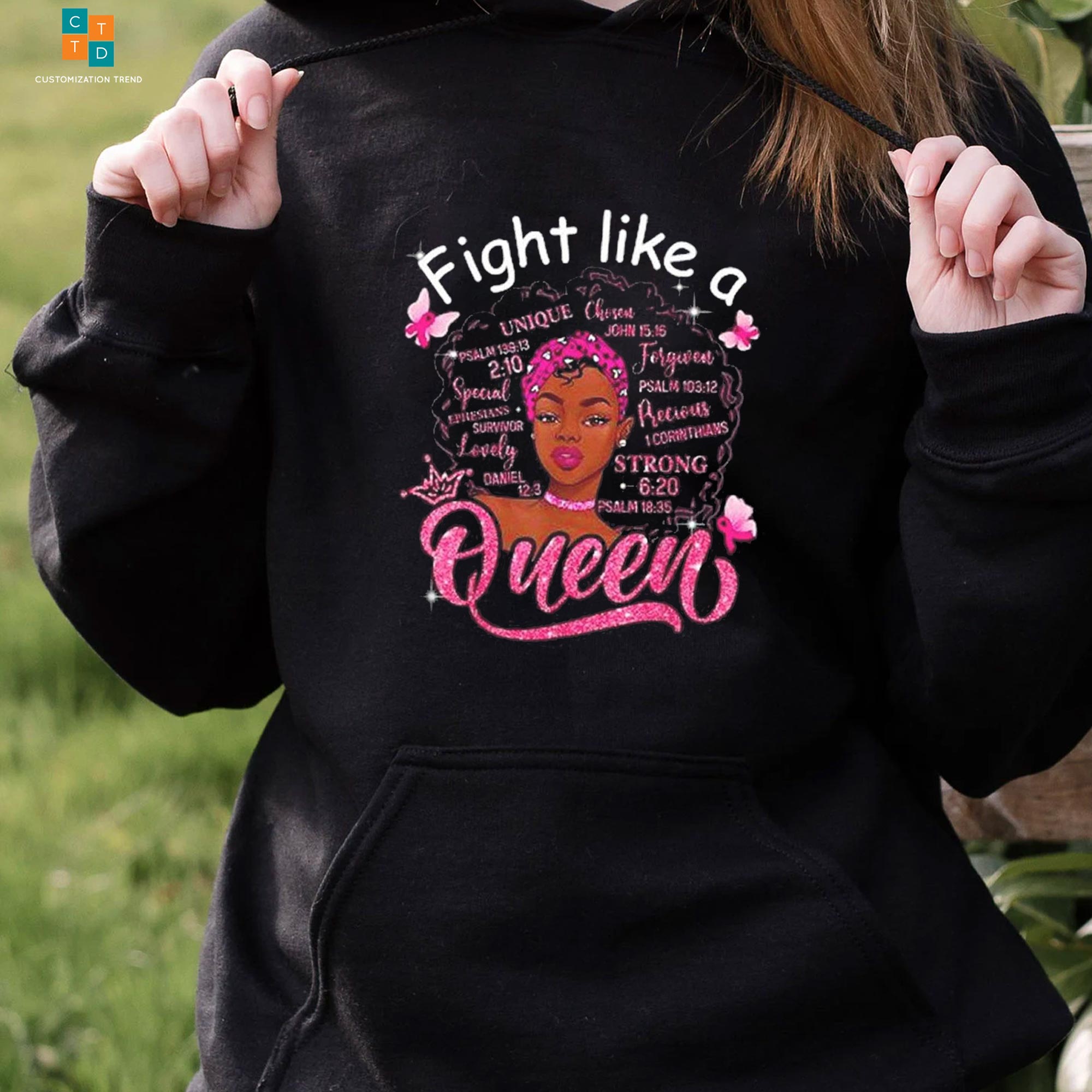 Fight Like A Queen Breast Cancer Awareness Hoodie, Shirt