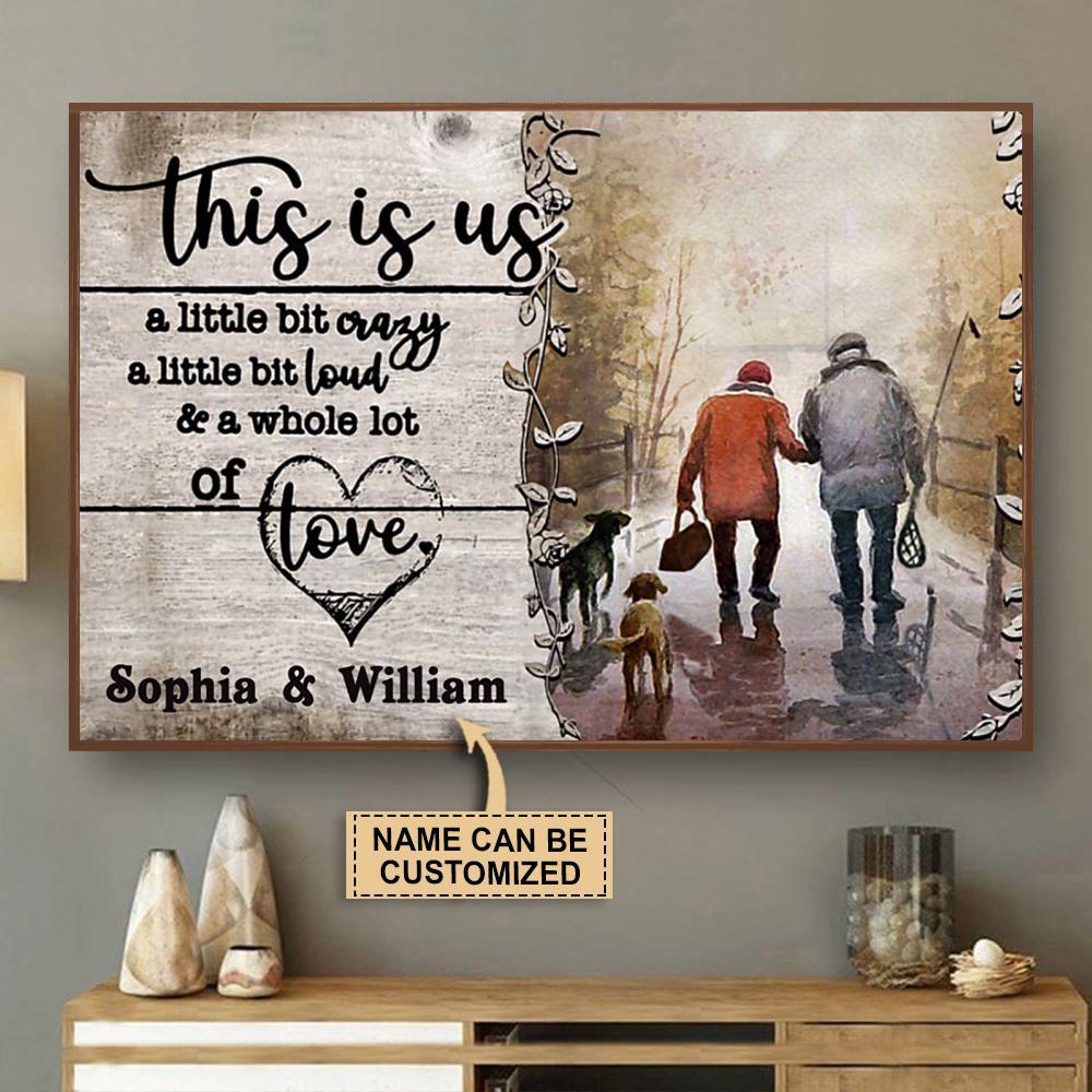 Aeticon Gifts Personalized Fishing This Is Us Crazy Loud Love Canvas Mom Dad Gift Home Decor