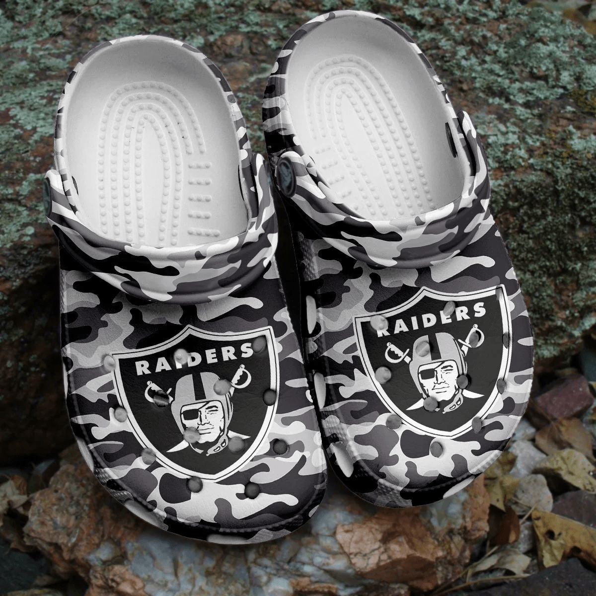 NFL Lasvegas Raiders Football Shoes Crocband Clogs Comfortable For Men Women