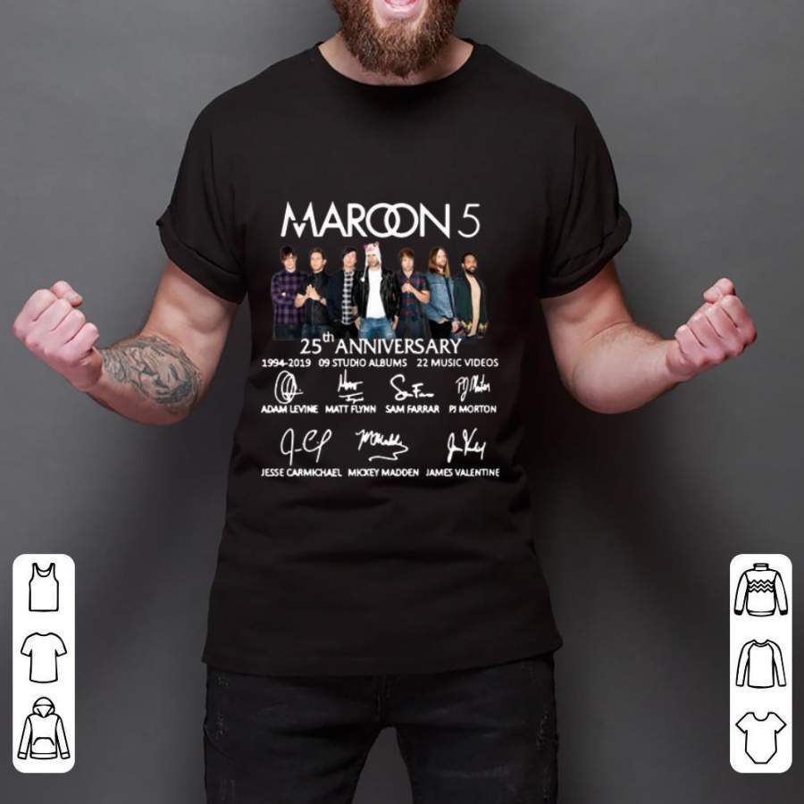 Pretty Maroon 5 25th Anniversary Signatures shirt