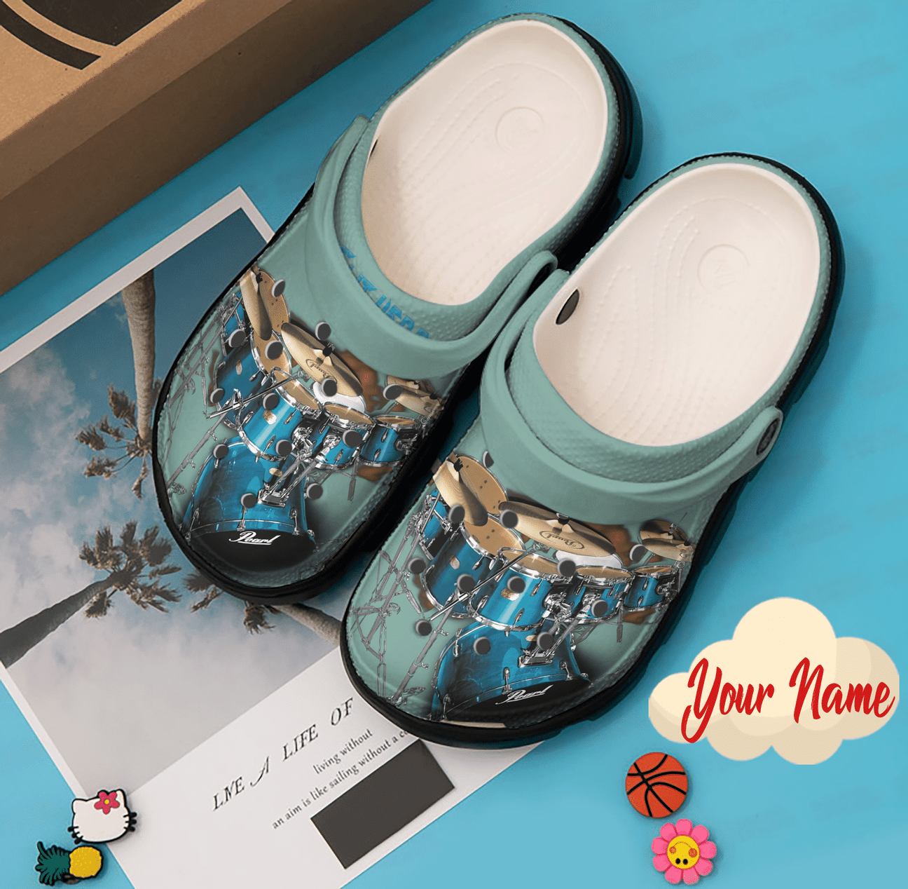 Drum Personalized Clog, Custom Name, Text, Color, Number Fashion Style For Women, Men, Kid, Print 3D Dance