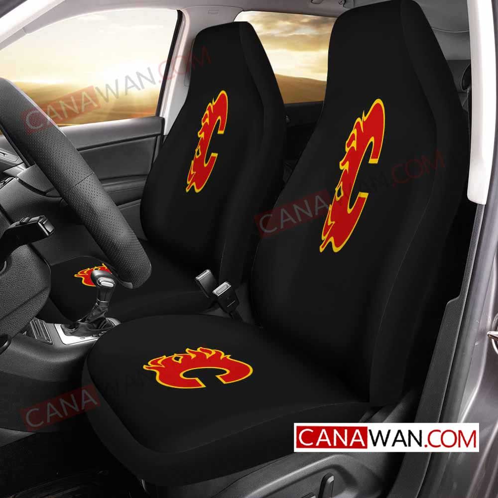 Calgary Flameslogo Art Style15 3D Customized Personalized Car Seat Cover